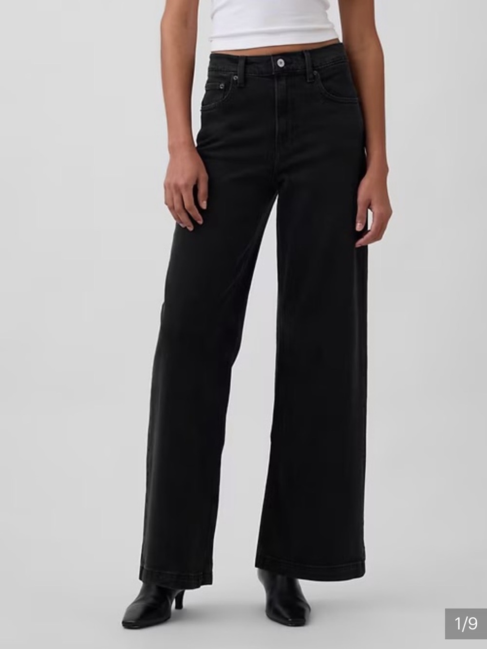 Gap High-Rise stride Wide Leg Jeans - Black